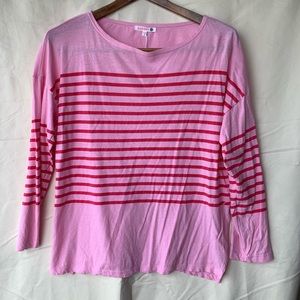 NWT Sundry ❤️ Stripes Boatneck 3/4 Sleeve Tee